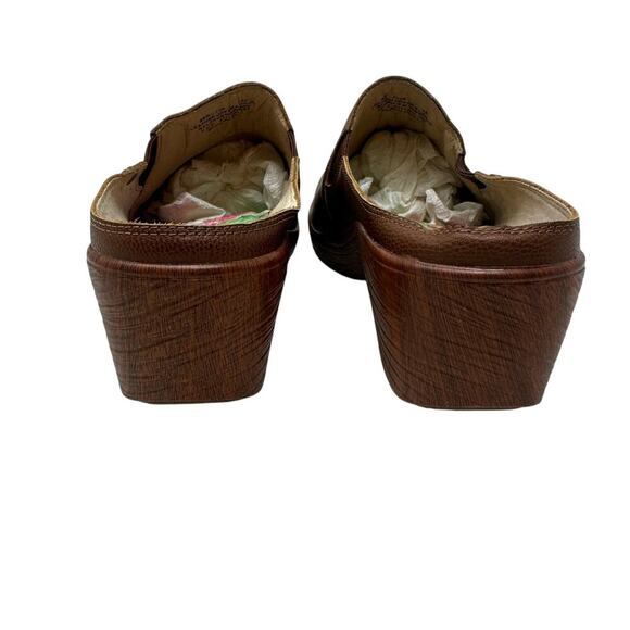 Alegria Sereniti Clog Shoes Wedge Leather Cognac Tan Brown Size 38 US 8 8.5 - Picture 7 of 15